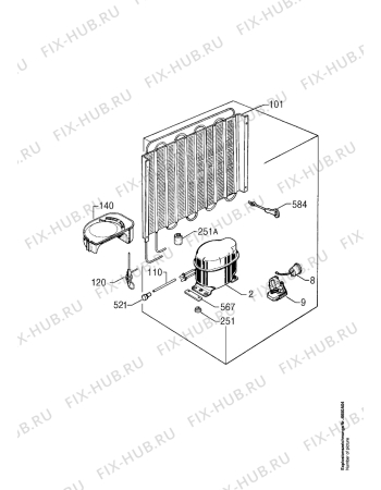Взрыв-схема холодильника Aeg KT155 - Схема узла Refrigerator cooling system